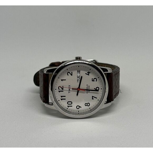 Timex Easy Reader T20041 Men's Brown Leather Analog Dial Quartz Watch HME88 - Picture 6 of 11